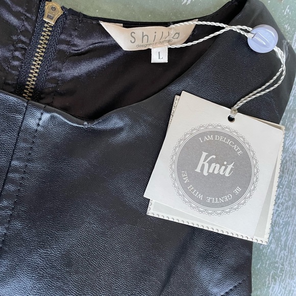 🔥 FAUX LEATHER LASER CUT DRESS - Picture 6 of 7